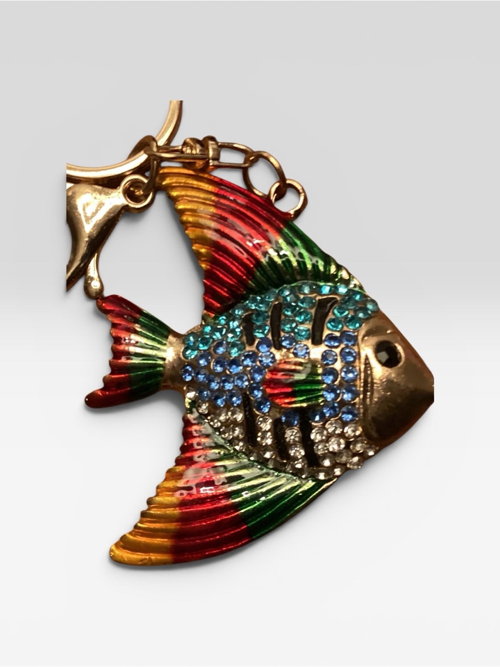 Colorful Rainbow Fish Bag Charm or Key Chain - Picture 2 of 3